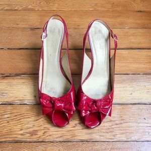 Italian red patent leather pumps, sz 9